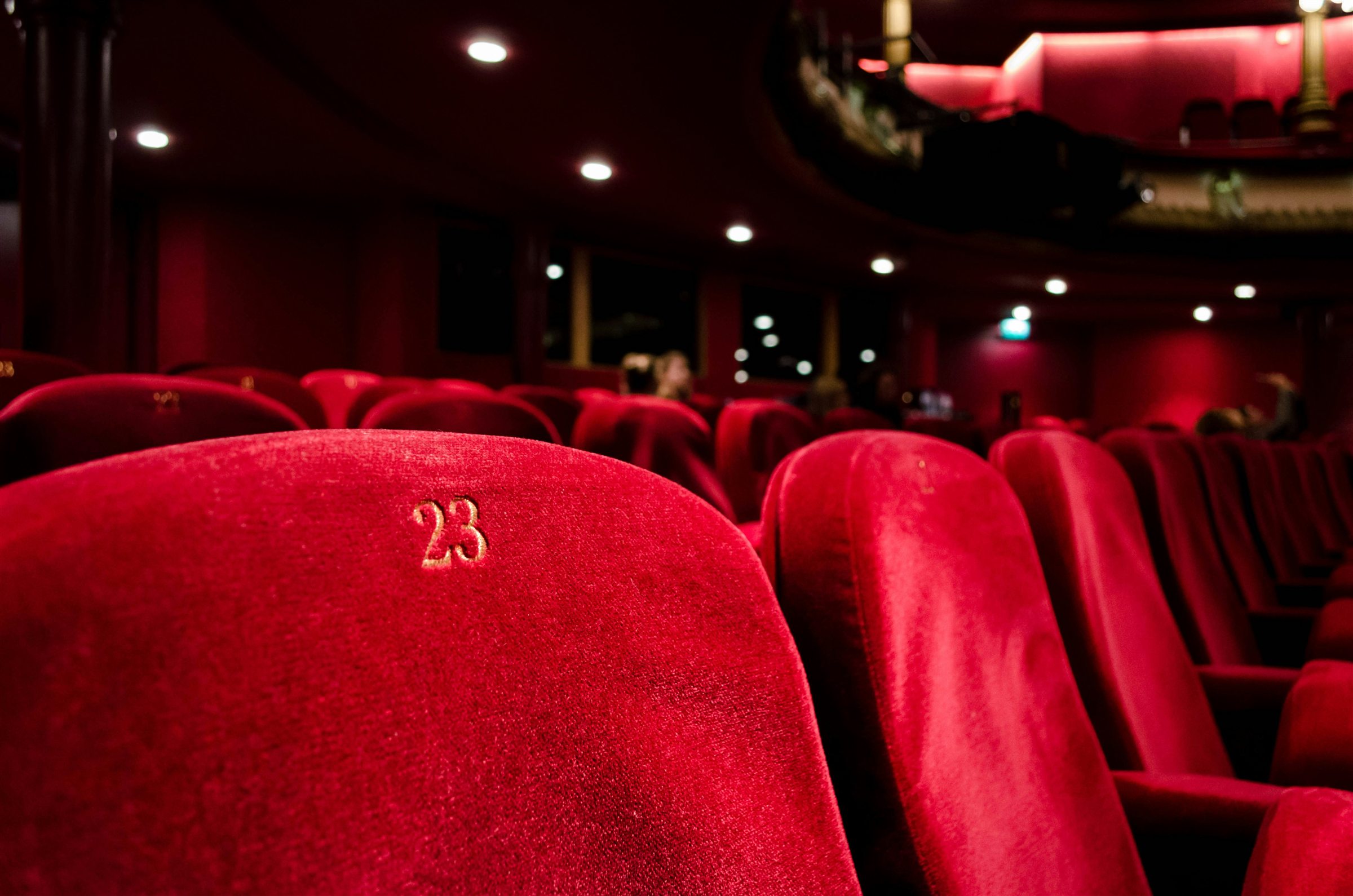 Red cinema seats inside a RIO Cinemas auditorium